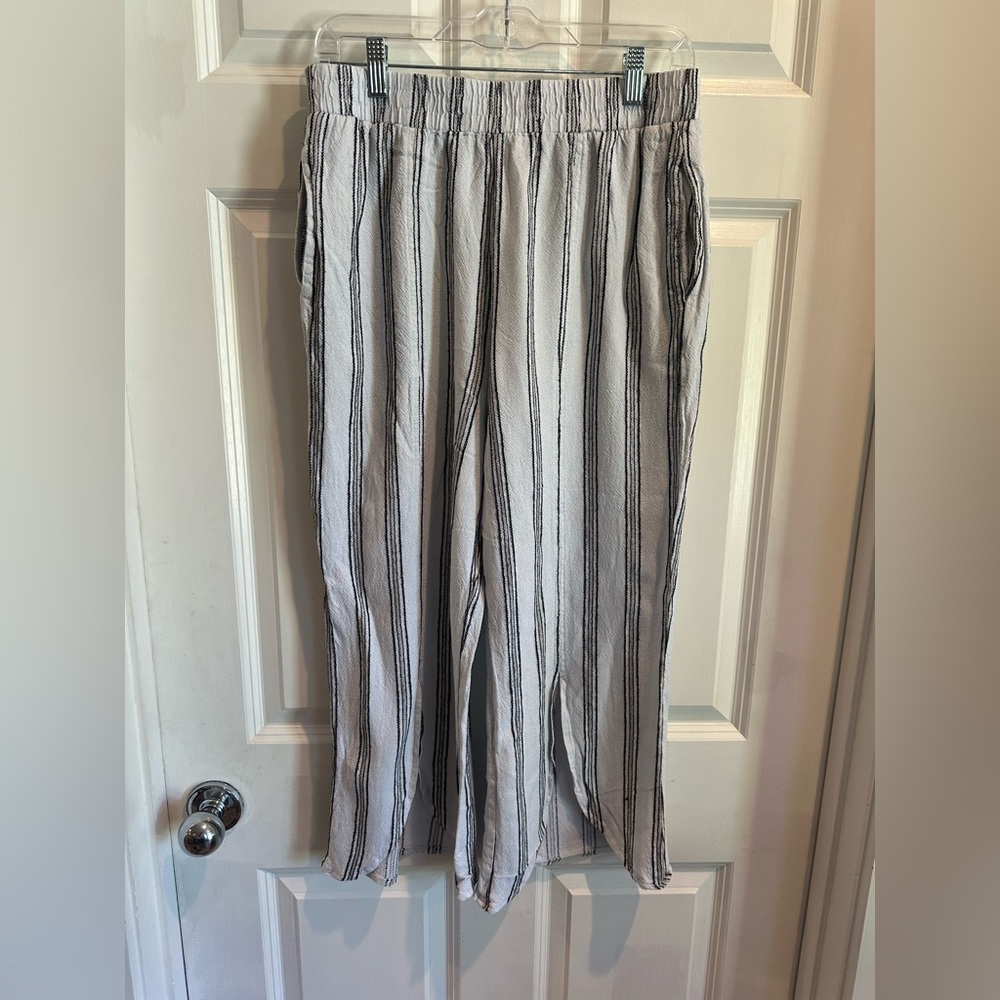 Royalty For Me Black and White Striped Joggers